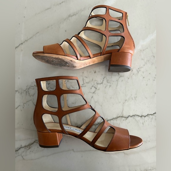 Jimmy Choo Brown Ren Sandals - Picture 5 of 11
